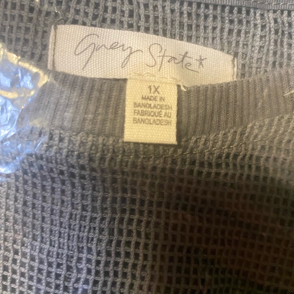 NWT Grey State Womens Rachel Dress Drk Sage Mesh Crew Neck, Short Sleeve Belted - Picture 5 of 9